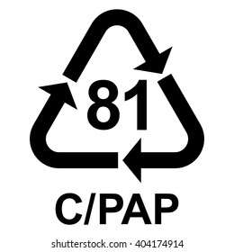 Compone el símbolo de reciclaje C/PAP 81 , ilustración vectorial