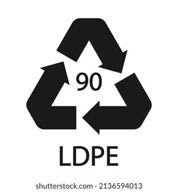 Composites recycling symbol LDPE 90. Vector illustration