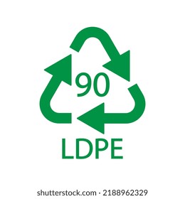 Composites recycling symbol LDPE 90. Vector illustration