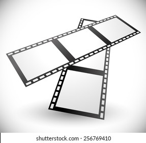 Composition of 3d Filmstrips Vector illustration