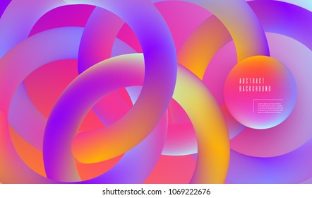 Composition with 3d intertwined multicolor rings Abstract gradient banner Modern background for posters banners flyers presentation covers placards etc Vector EPS10