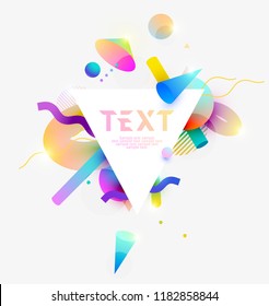 Composition  of 3D  primitive geometric shapes. Colorful poster design.