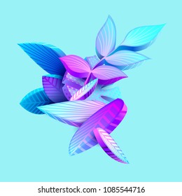 Composition of 3D stylized leaves