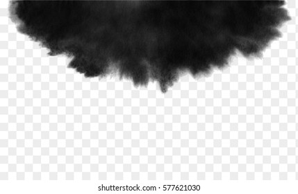 Composition with abstract black ink wash painting in traditional Japanese ink painting sumi-e and place for your text. Vector illustration.