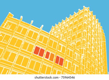 Composition of abstract building