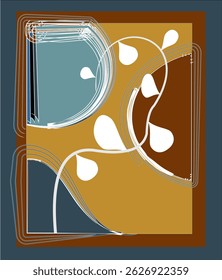composition of abstract colorful shapes on light brown background