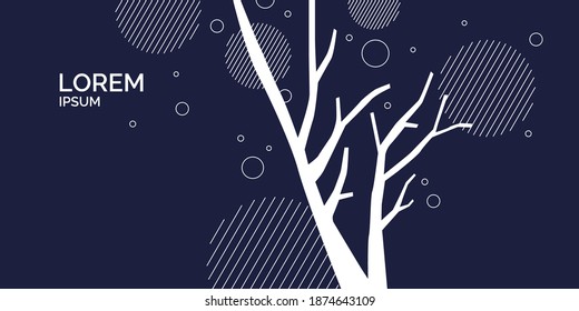 A composition with abstract elements in a flat style. Background for your design. Poster for a blog and website. Fashionable vector illustration.