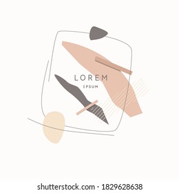 A composition with abstract elements in a popular style. Background for your design. Poster for a blog and website. Fashionable vector illustration.