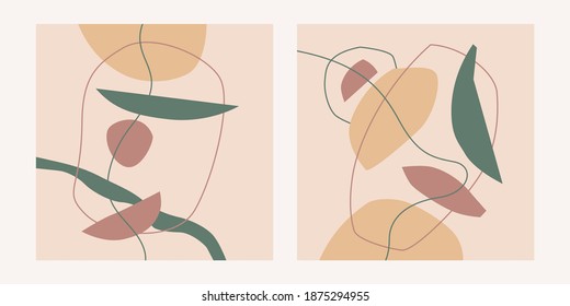 A composition with abstract elements in a popular style. Background for your design. Poster for a blog and website. Fashionable vector illustration.