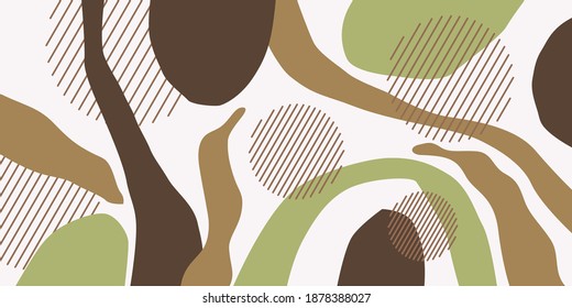 A composition with abstract elements in a popular style. Background for your design. Poster for a blog and website. Fashionable vector illustration.