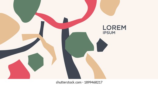 A composition with abstract elements in a popular style. Background for your design. Poster for a blog and website. Fashionable vector illustration.
