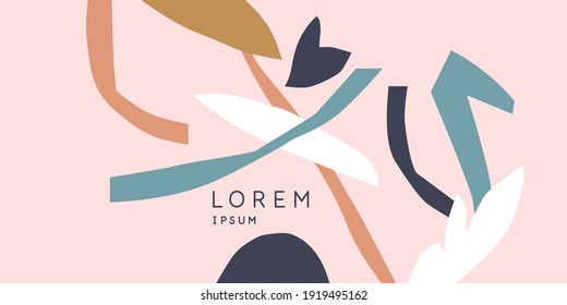 A composition with abstract elements in a popular style. Background for your design. Poster for a blog and website. Fashionable vector illustration.