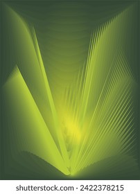 a composition of abstract lines and planes in green and a background in a similar color as a visual design element