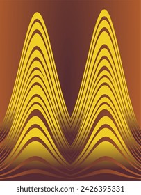 a composition of abstract planes and shapes in yellow, orange and brown gradations, artistically arranged on a brown background with orange gradations as background inspiration for visual design
