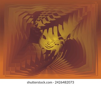 a composition of abstract planes and shapes in yellow, orange, gold and brown gradations, artistically arranged as background inspiration for visual design