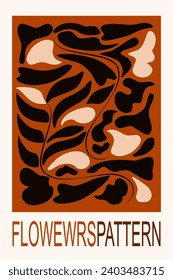 Composition of abstract shapes and botanical elements, style minimalism, hand drawn. Poster, room interior decor, design for textiles, postcard, concept, clipart, vector 