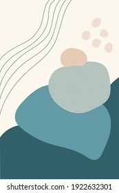 Composition of abstract shapes and elements, style of minimalism , hand drawn. Use for packaging, wallpaper, poster, room interior decor, design for textiles, postcard, concept, clipart, vector 