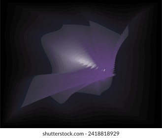 a composition of abstract shapes with shades of blue, purple, white gradations on a black background as one of the visual design elements
