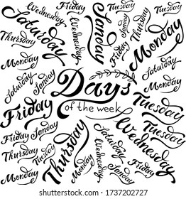 composition abstraction days of the week lettering