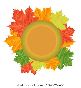 composition of autumn leaves Isolated on a white background without a shadow. With space for text.Vector illustration. Eps 10.