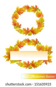 Composition with autumn leaves and place for text - vector