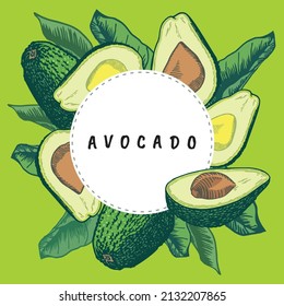 Composition of avocado halves for design.