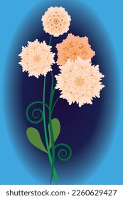 A composition of beautiful flowers. Vector file for designs.