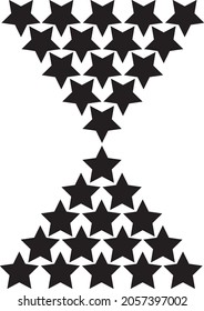 Composition of black star triangle kaleidoscope. Vector illustration.