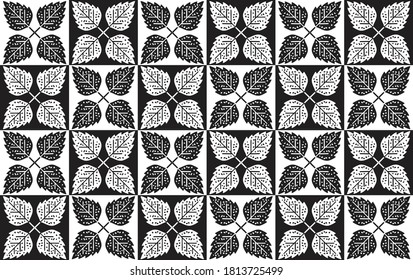 La composición de las hojas negras y blancas, muy artística, es adecuada para el fondo. EPS vectorial 10