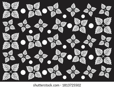 The composition of black and white leaves, which is very artistic, is suitable for the background. vector EPS 10