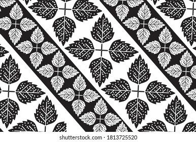 The composition of black and white leaves, which is very artistic, is suitable for the background. vector EPS 10