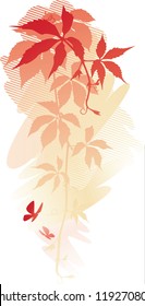 Composition with branches of wild grapes