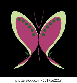 Composition with bright multi-colored butterflies. Mixed media. Vector illustration
