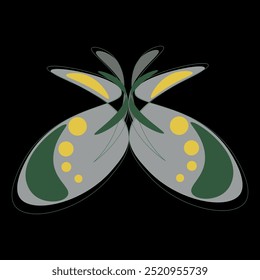 Composition with bright multi-colored butterflies. Set colorful butterflies