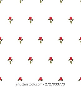 Uma composição de rosas vermelhas brilhantes. Padrão contínuo. Ilustração vetorial.