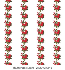 Uma composição de rosas vermelhas brilhantes. Padrão contínuo. Ilustração vetorial.