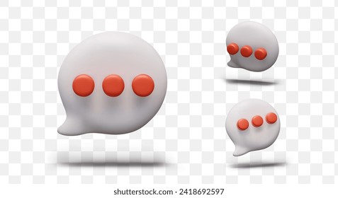 Composition with bubble icons with red dots in different positions