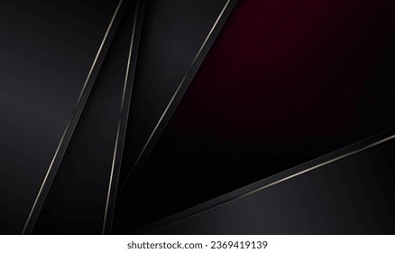 Composition with burgundy gradient, straight gray curtains with a border.