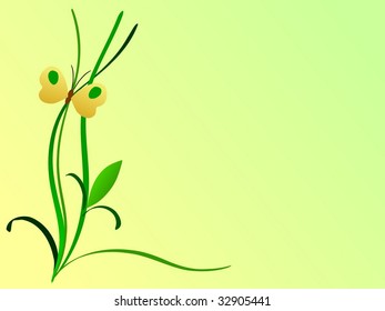 composition with butterfly