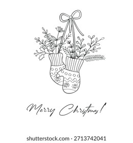 Una composicion de Botones y plantas en un estilo de Navidades.