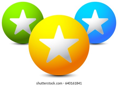 Composition of circles with star shapes. Icon for reward, quality concepts