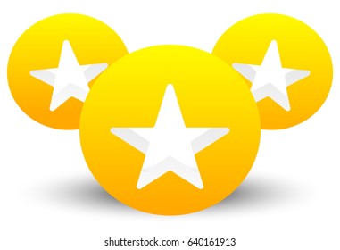 Composition of circles with star shapes. Icon for reward, quality concepts