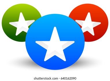 Composition of circles with star shapes. Icon for reward, quality concepts