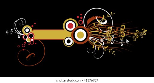 composition from circumferences and gold curls
