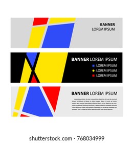 Composition of color geometric shape. Web template banner, poster, flyer. Brochure cover of  web page, catalog design. Set of abstract figure and line. 
