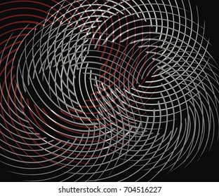 Composition with colorful abstract shapes on a black background