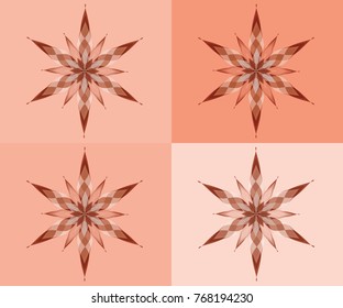 Composition with colorful abstract stars, pattern