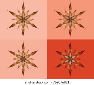 Composition with colorful abstract stars, pattern