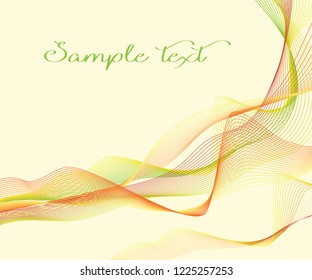 Composition with colorful abstract waves on a light background      