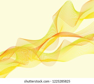 Composition with colorful abstract waves on a light background      